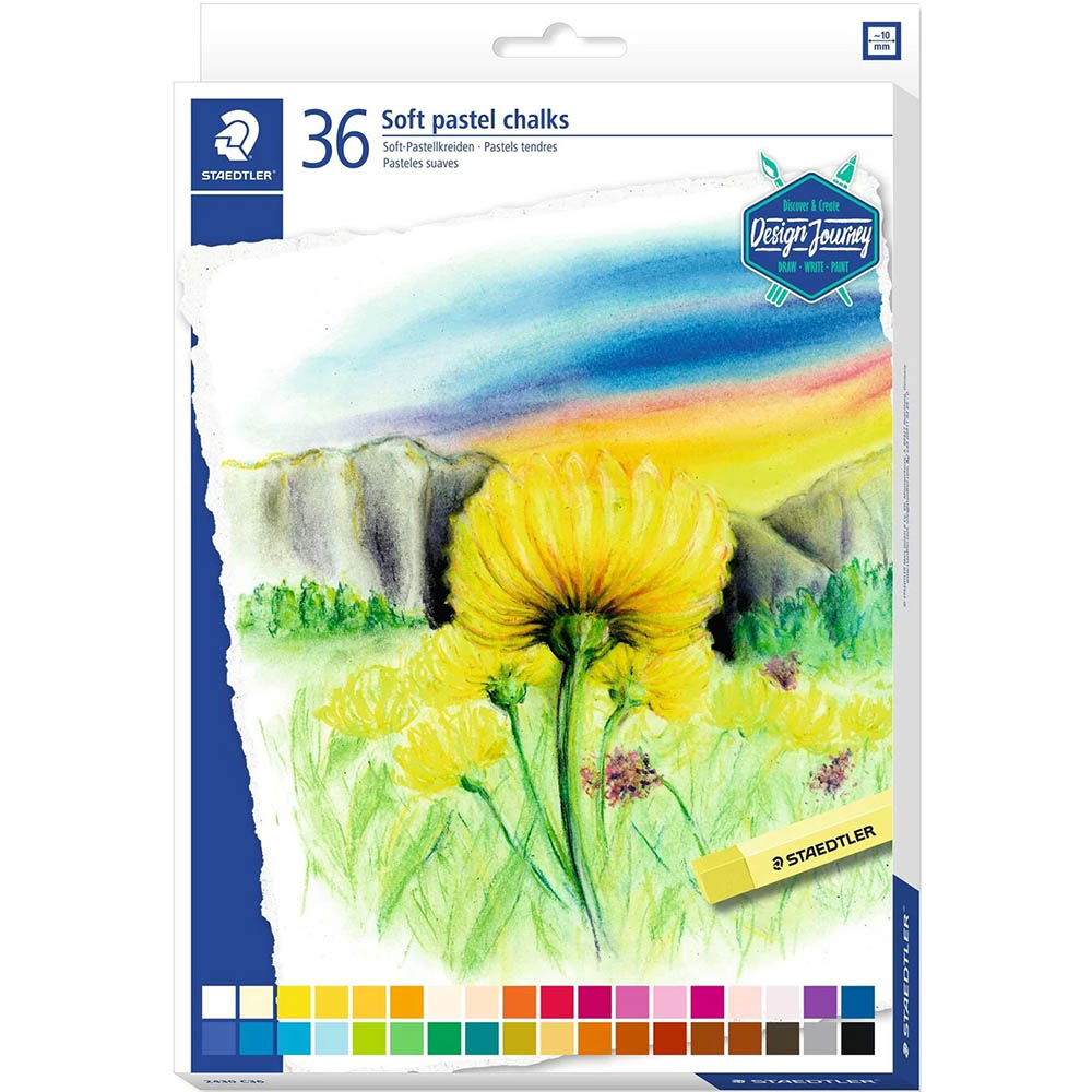 Image for STAEDTLER 2430 SOFT PASTEL CHALKS ASSORTED PACK 36 from Angletons Office National