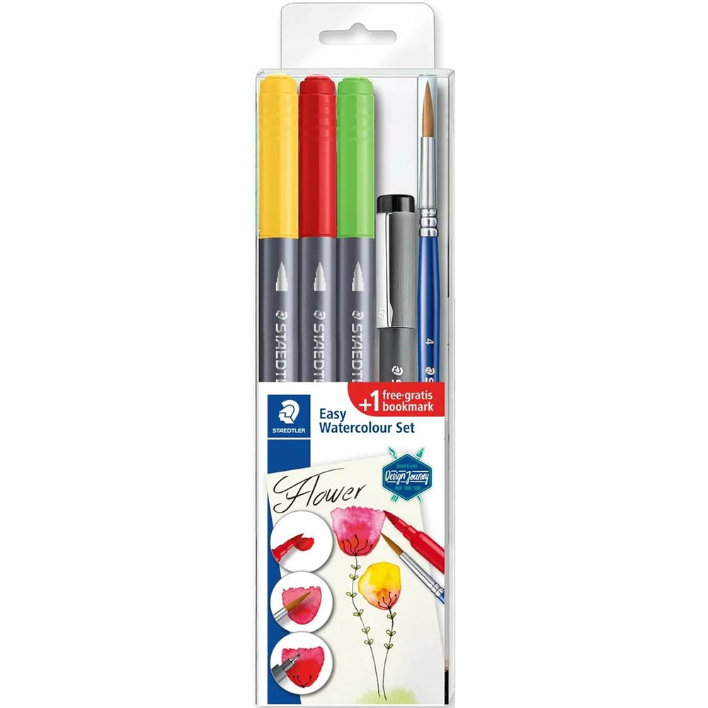 Image for STAEDTLER 3001 DOUBLE ENDED WATERCOLOUR BRUSH PENS FLOWERS SET from Aztec Office National