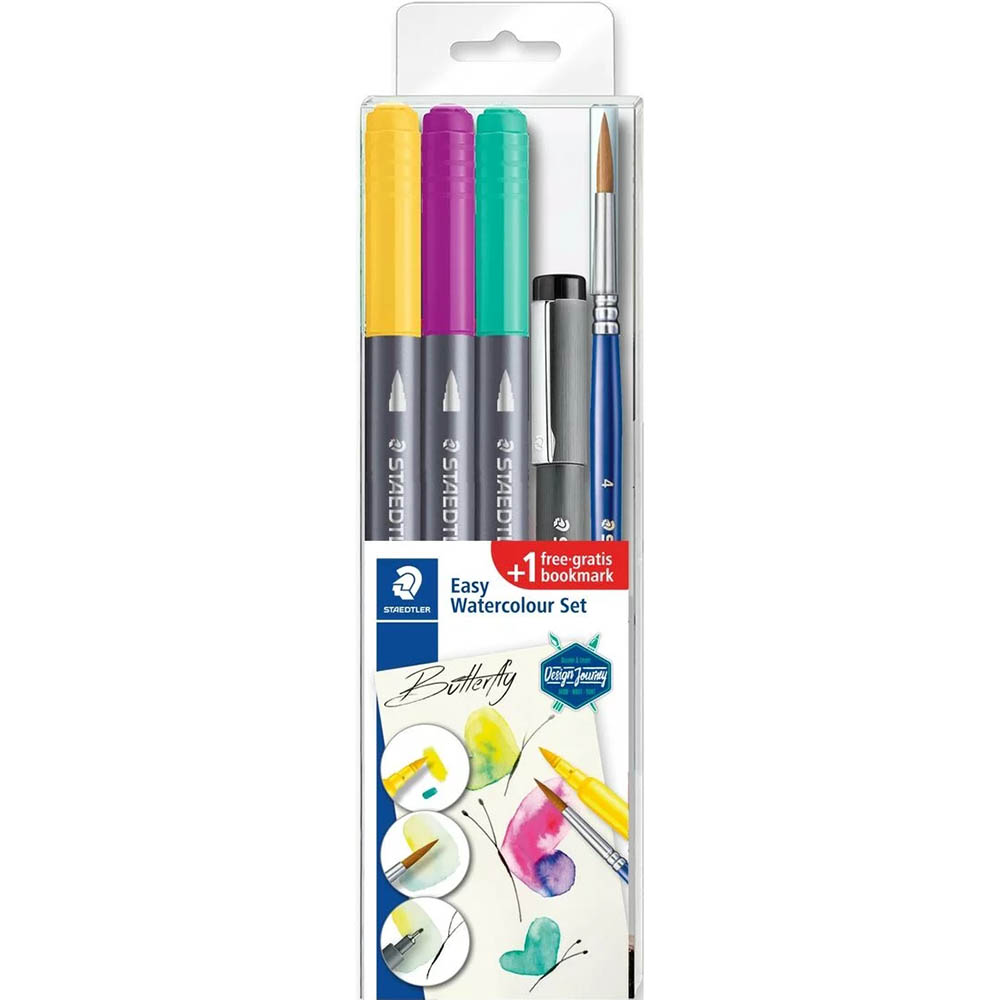 Image for STAEDTLER 3001 DOUBLE ENDED WATERCOLOUR BRUSH PENS BUTTERFLY SET from Aztec Office National