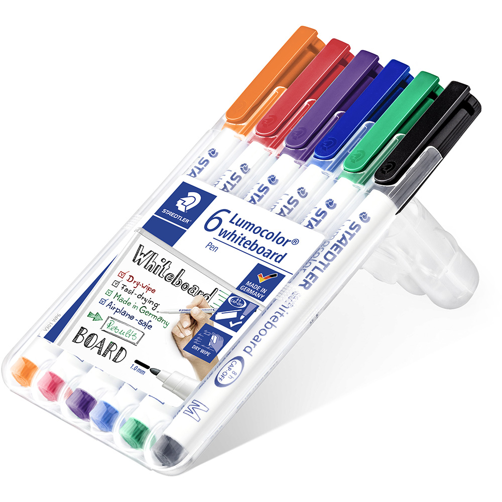 Image for STAEDTLER 301 LUMOCOLOR WHITEBOARD PEN ASSORTED WALLET 6 from Surry Office National