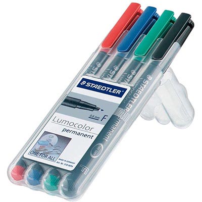 STAEDTLER Lumocolor Permanent Pens Fine Nib Blue Waterproof & OHP 