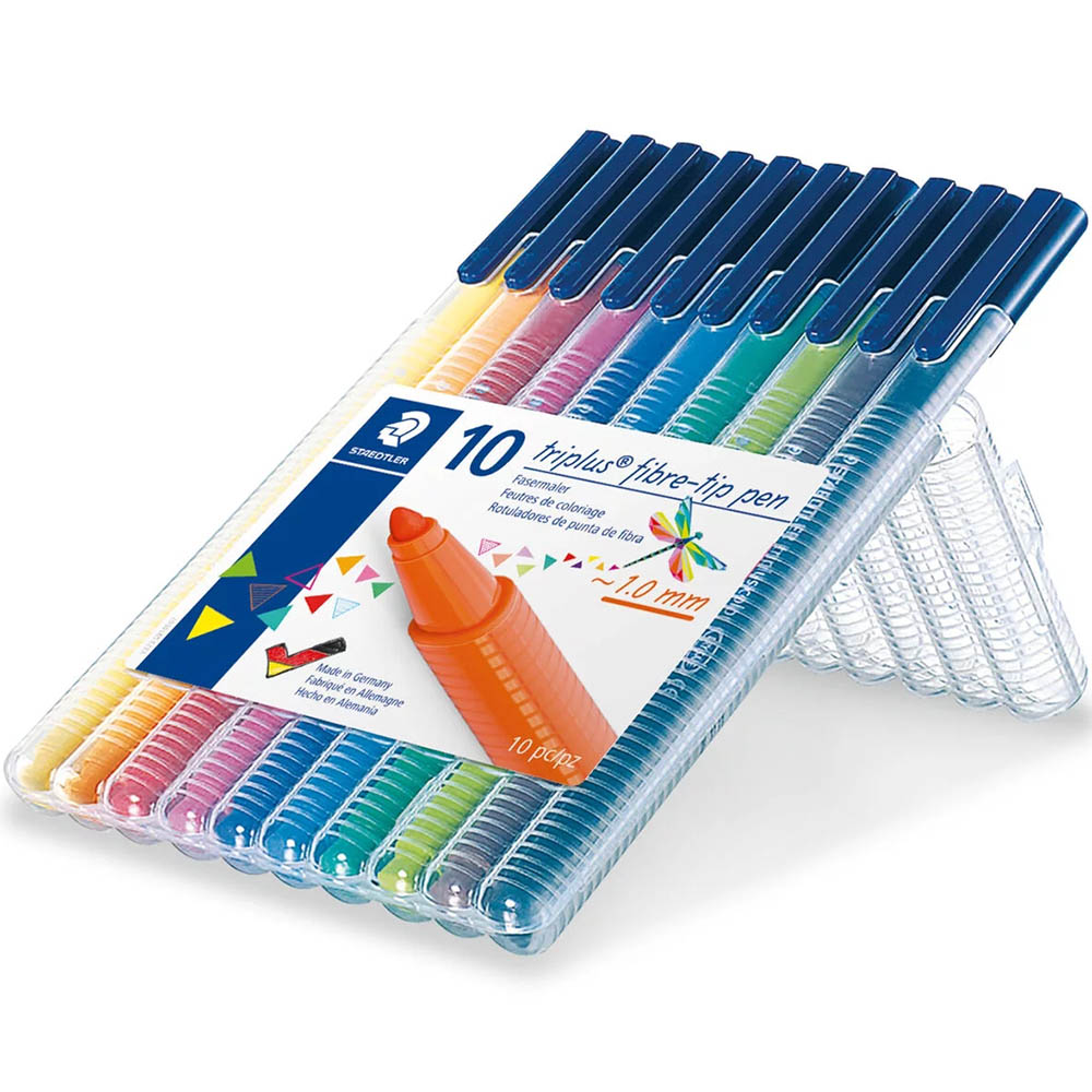 Image for STAEDTLER 323 TRIPLUS FINELINE PEN ASSORTED PACK 10 from PaperChase Office National