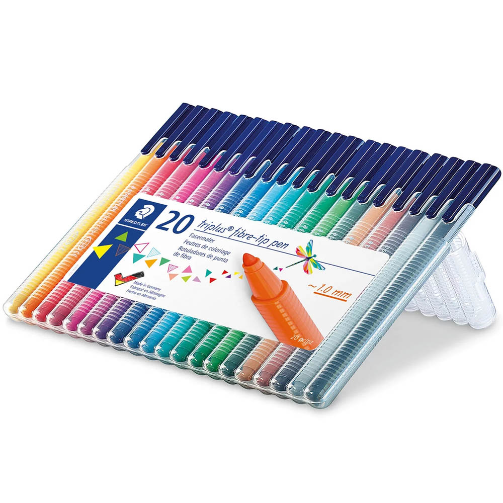 Image for STAEDTLER 323 TRIPLUS FINELINE PEN ASSORTED PACK 20 from Office National Perth CBD