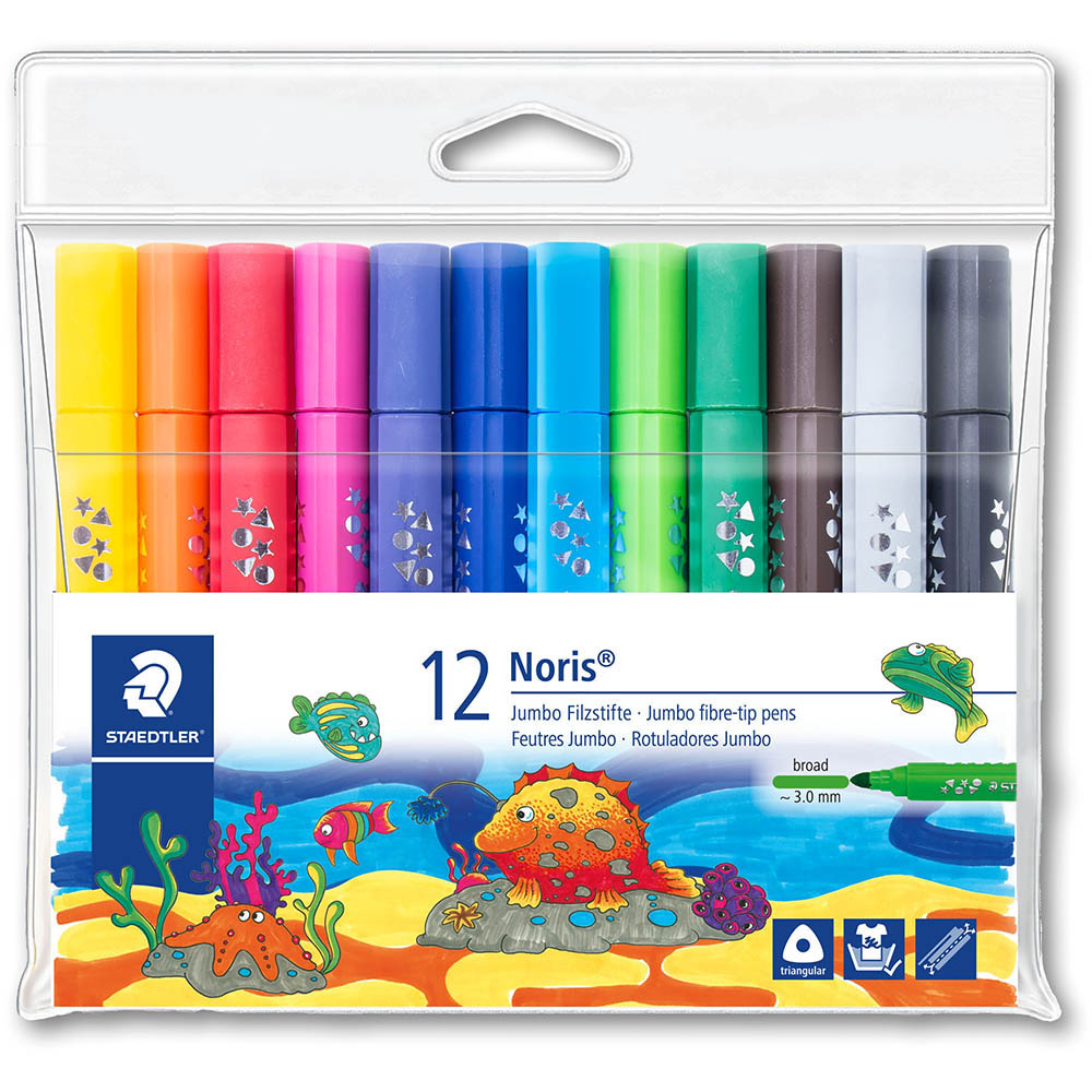 Image for STAEDTLER 328 NORIS CLUB TRIANGULAR FIBRE TIP PENS 3.0MM ASSORTED PACK 12 from PaperChase Office National