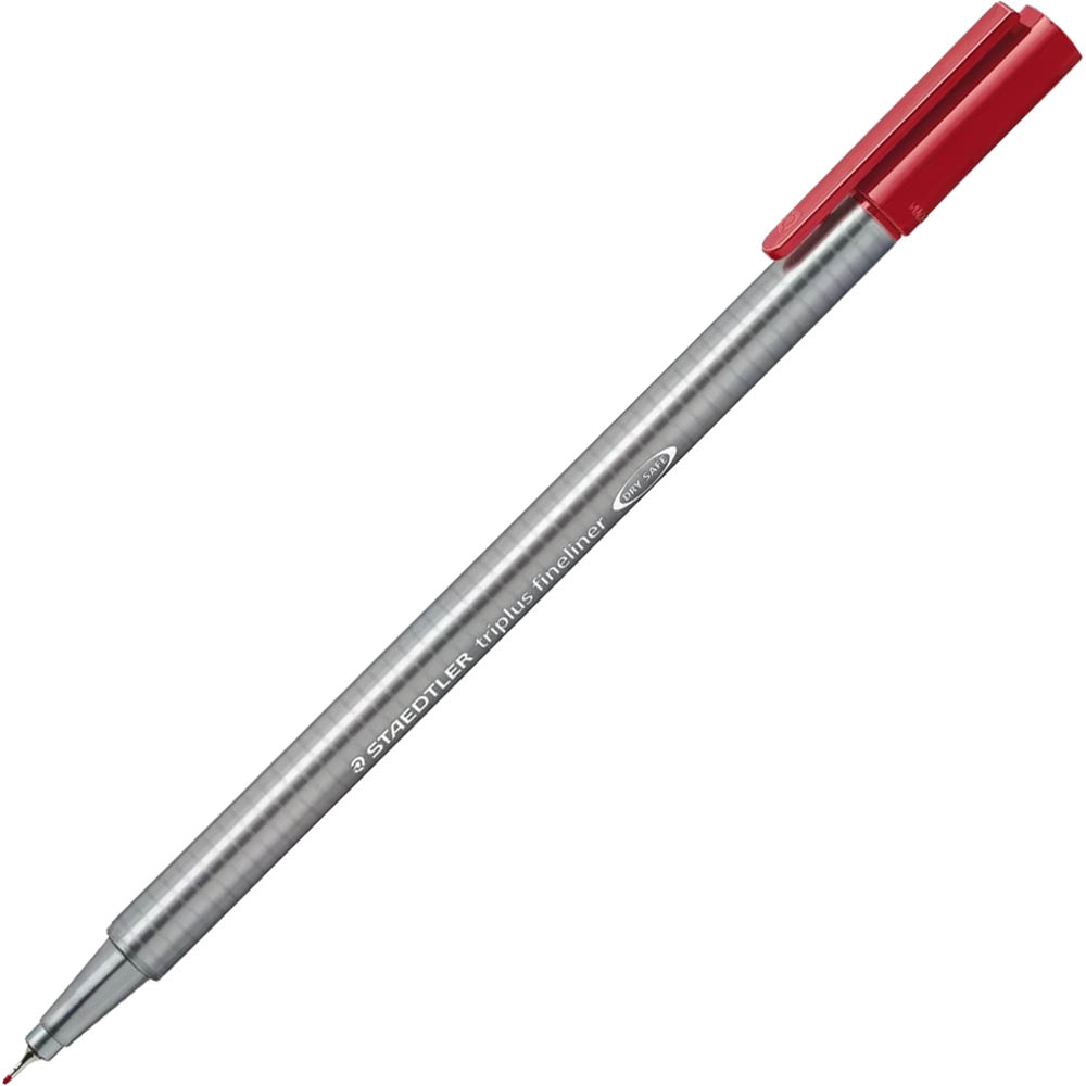 Image for STAEDTLER 334 TRIPLUS FINELINE PEN CARMINE RED BOX 10 from Coffs Coast Office National