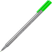 staedtler 334 triplus fineline pen neon green box 10