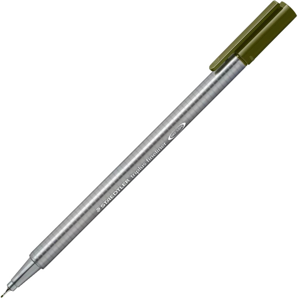 Image for STAEDTLER 334 TRIPLUS FINELINE PEN OLIVE GREEN BOX 10 from Aztec Office National