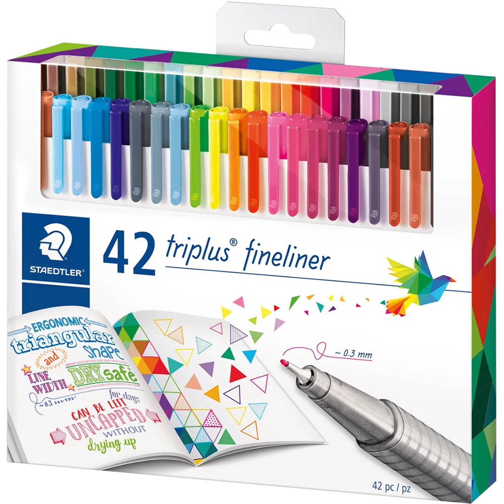 Image for STAEDTLER 334 TRIPLUS FINELINE PEN ASSORTED BOX 42 from PaperChase Office National
