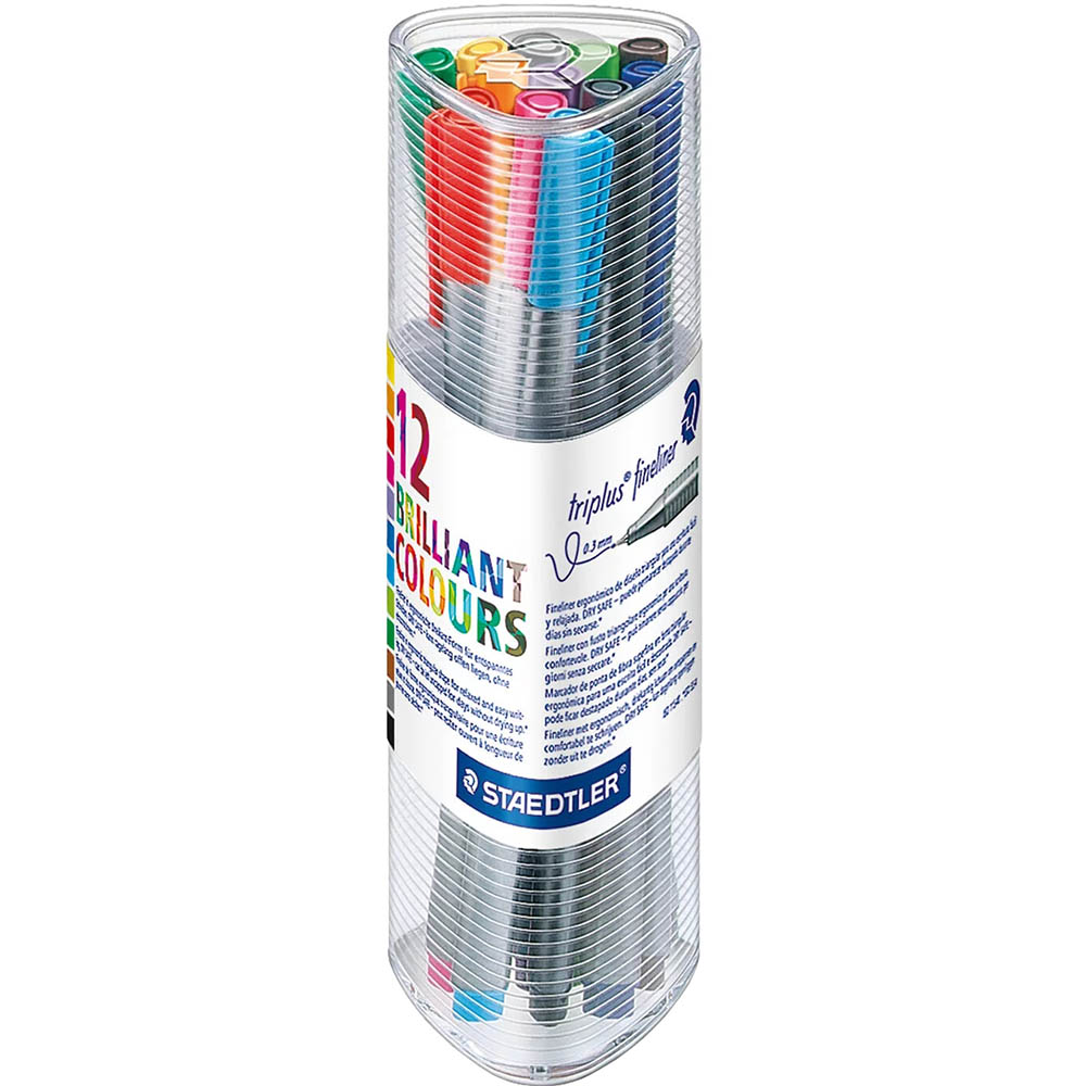 Image for STAEDTLER 334 TRIPLUS FINELINE PEN ASSORTED PACK 12 from SBA Office National - Darwin