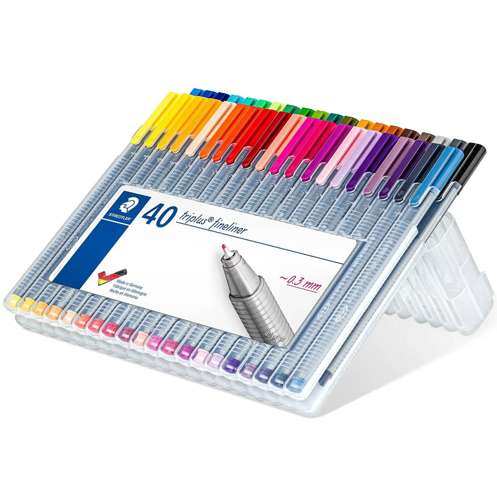 Image for STAEDTLER 334 TRIPLUS FINELINE PEN ASSORTED PACK 40 from Coffs Coast Office National