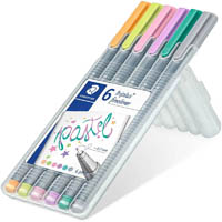staedtler 334 triplus fineline pen pasel colours pack 6