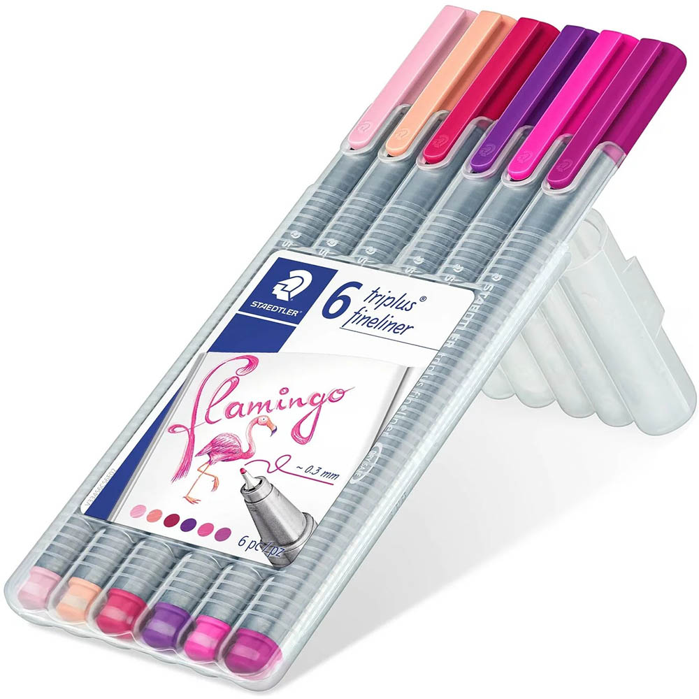 Image for STAEDTLER 334 TRIPLUS FINELINE PEN FLAMINGO COLOURS PACK 6 from Surry Office National