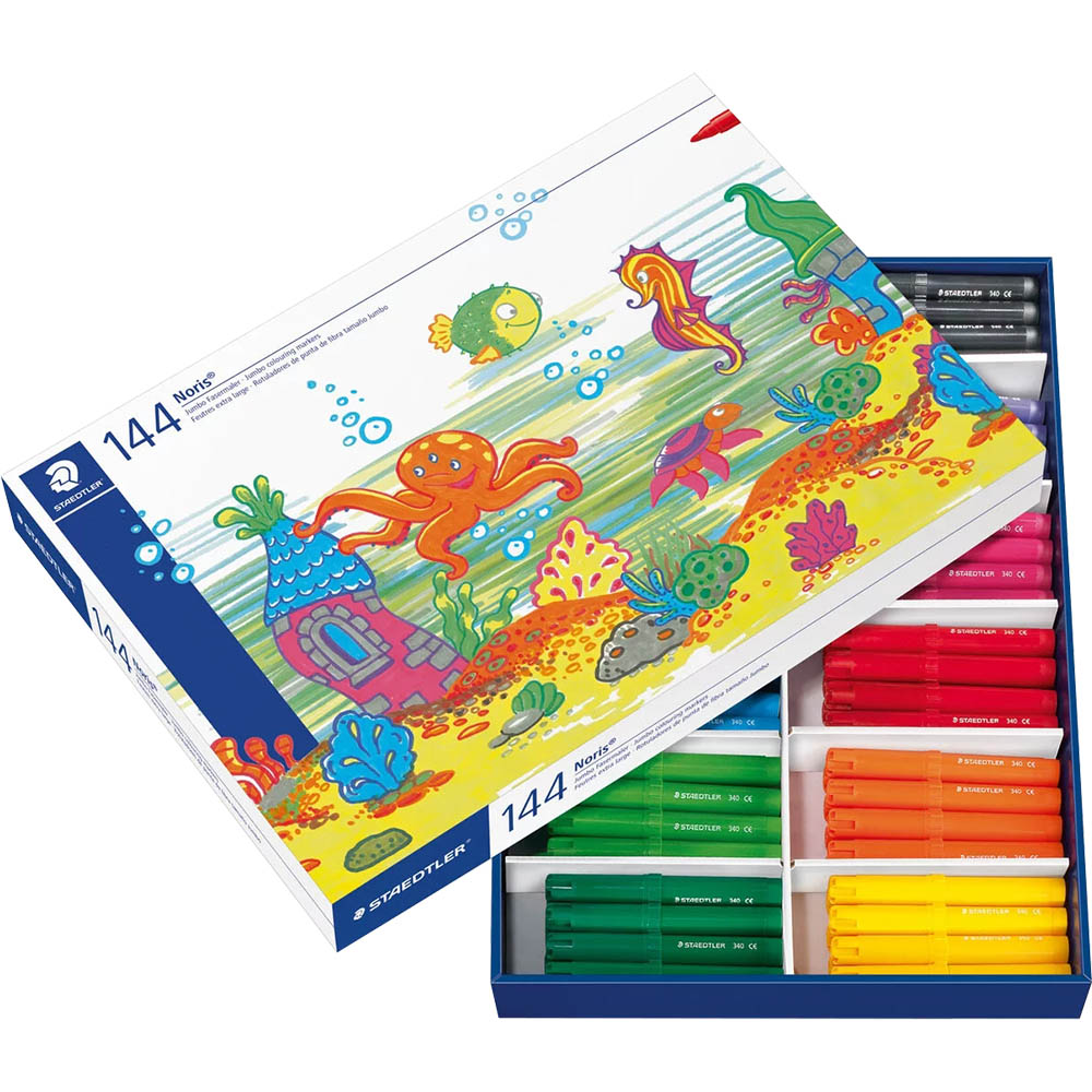 Image for STAEDTLER 340 NORIS CLUB JUMBO COLOURING MARKERS 3.0MM ASSORTED CLASSPACK 144 from Coleman's Office National