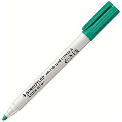 Image for STAEDTLER 341 LUMOCOLOR COMPACT WHITEBOARD MARKER BULLET GREEN BOX 10 from Office National Sydney Stationery