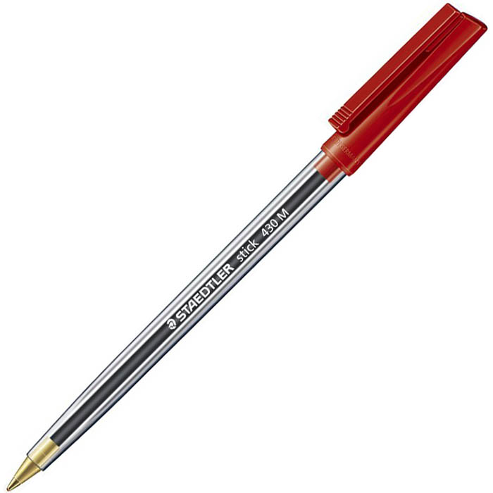 Image for STAEDTLER 430 STICK BALLPOINT PEN MEDIUM RED CUP 50 from Angletons Office National