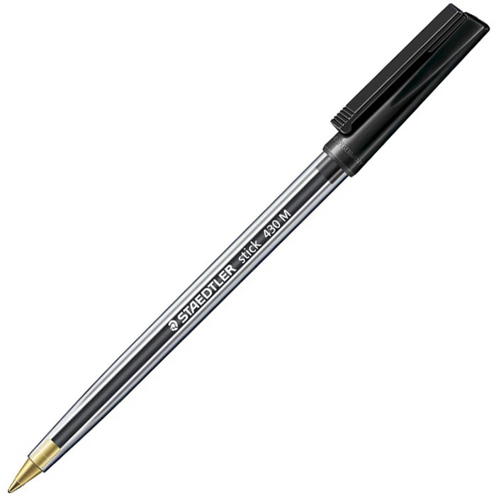 Image for STAEDTLER 430 STICK BALLPOINT PEN MEDIUM BLACK CUP 50 from Angletons Office National