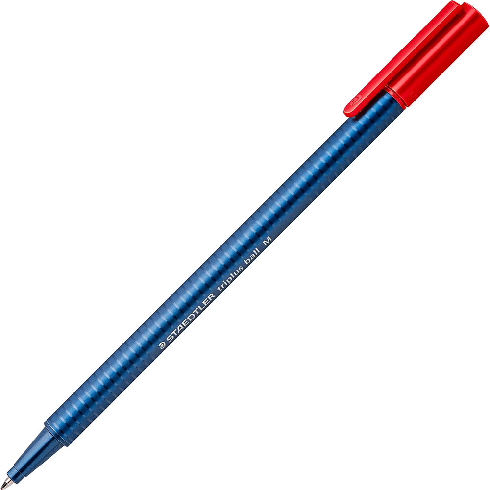 Image for STAEDTLER 437 TRIPLUS BALLPOINT PEN MEDIUM RED BOX 10 from Aztec Office National Melbourne