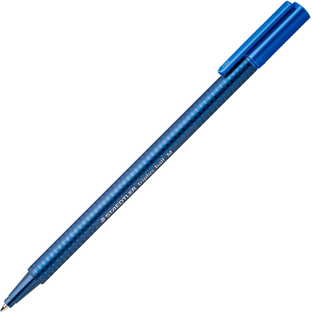 Image for STAEDTLER 437 TRIPLUS BALLPOINT PEN MEDIUM BLUE BOX 10 from OFFICE NATIONAL CANNING VALE