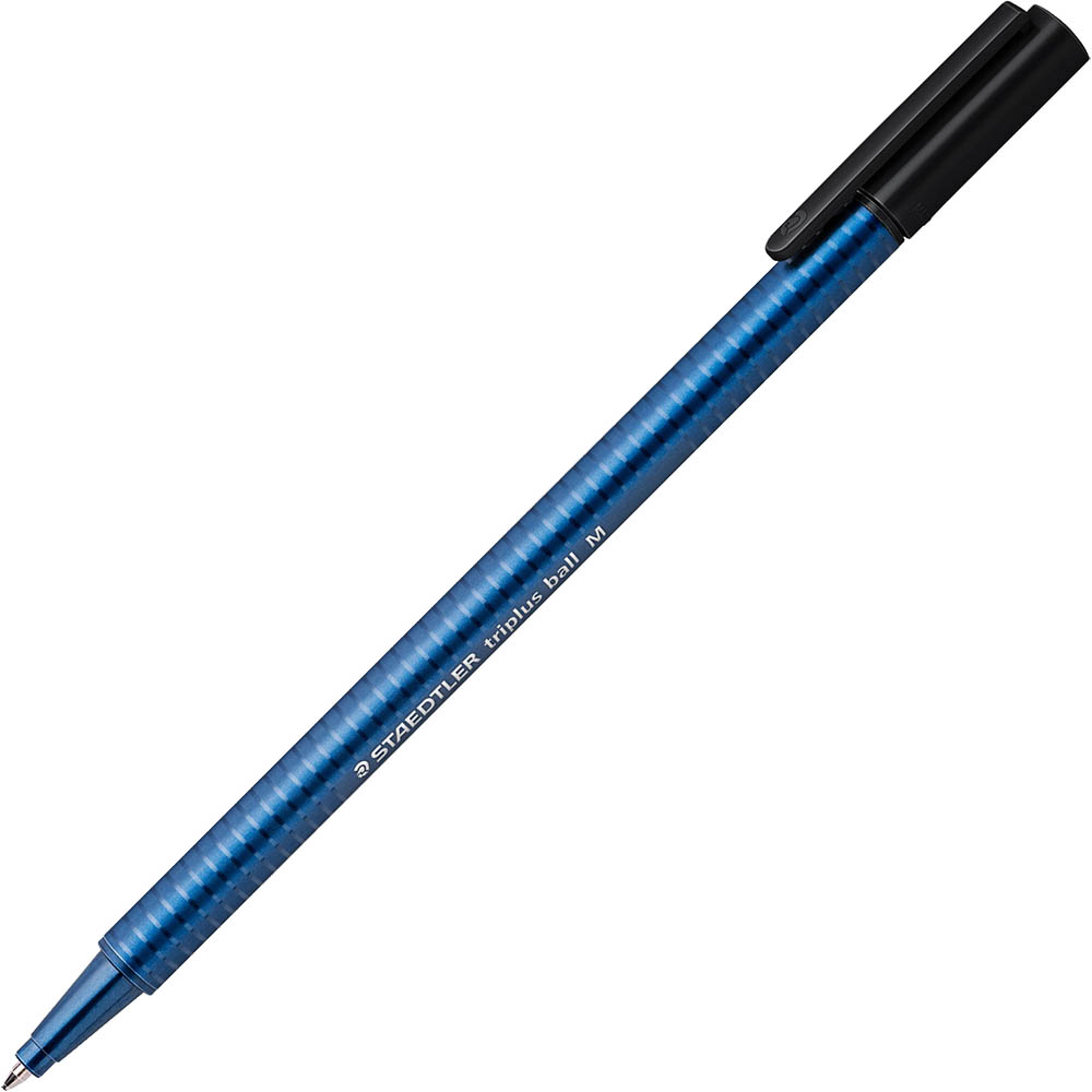 Image for STAEDTLER 437 TRIPLUS BALLPOINT PEN MEDIUM BLACK BOX 10 from OFFICE NATIONAL CANNING VALE