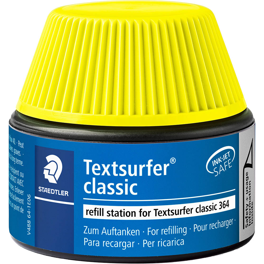 Image for STAEDTLER 488 64 TEXTSURFER CLASSIC MARKER REFILL STATION 30ML YELLOW from Mackay Business Machines (MBM) Office National