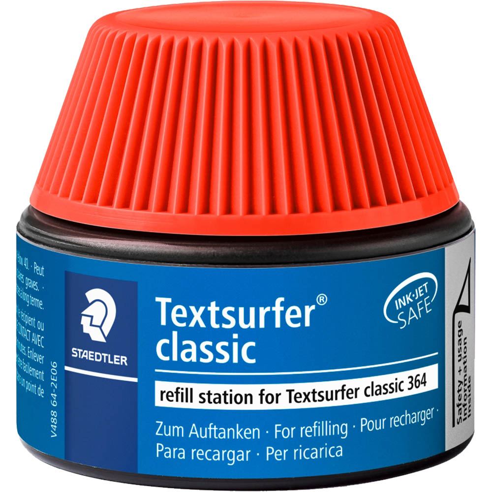 Image for STAEDTLER 488 64 TEXTSURFER CLASSIC MARKER REFILL STATION 30ML RED from Complete Stationery Office National (Devonport & Burnie)