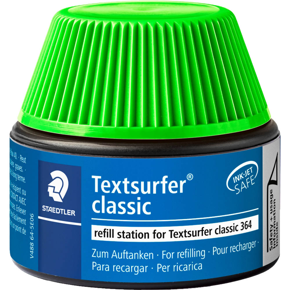 Image for STAEDTLER 488 64 TEXTSURFER CLASSIC MARKER REFILL STATION 30ML GREEN from Axsel Office National