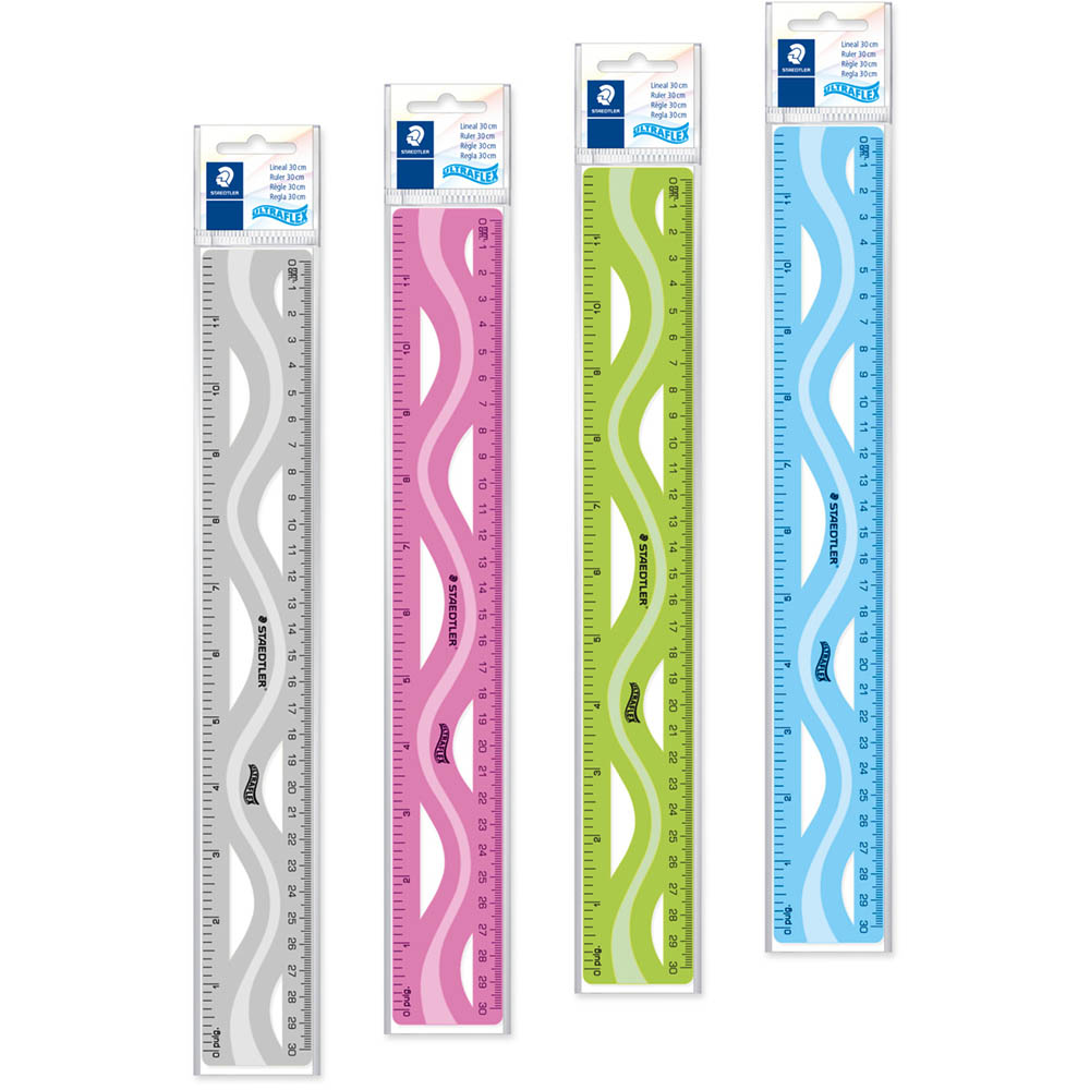 Image for STAEDTLER FLEXIBLE PLASTIC RULER 300MM ASSORTED from Ezi Office National Tweed
