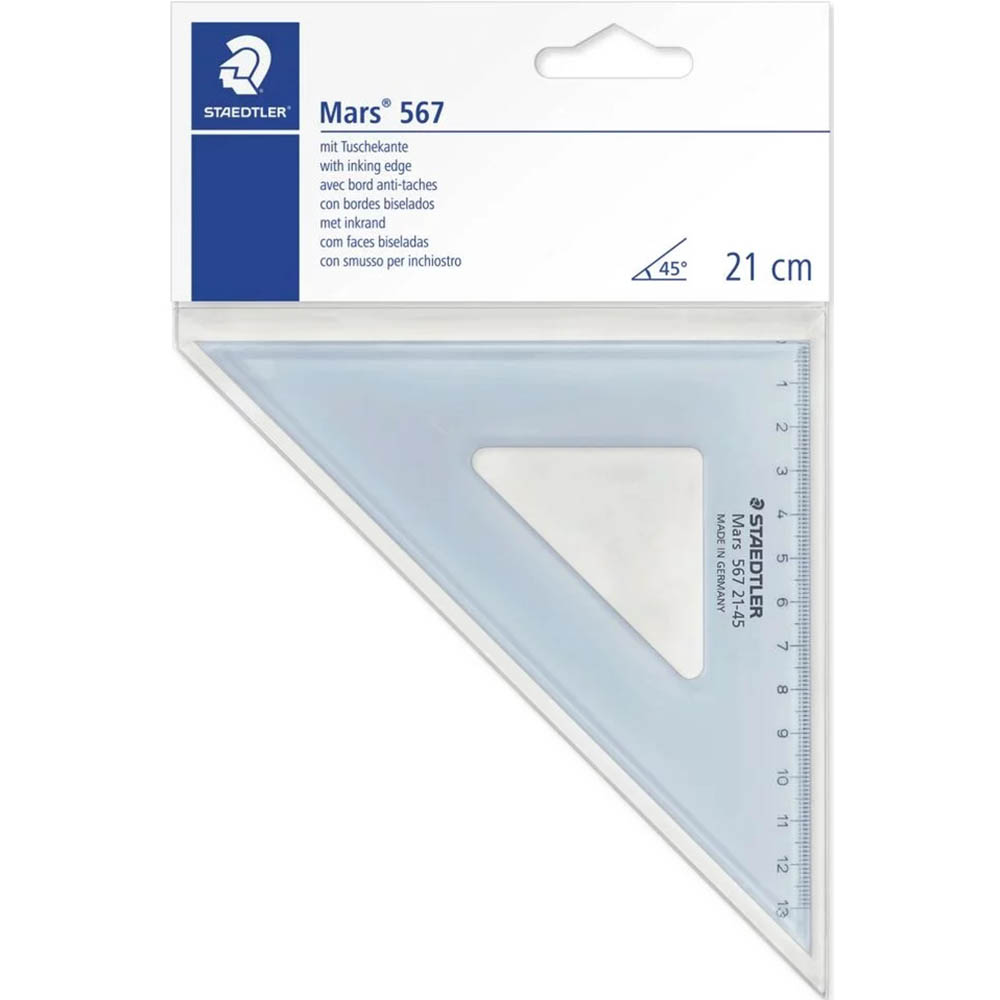 Image for STAEDTLER 567 MARS SET SQUARE 45/45 210MM CLEAR from Office National ONE Solution Business Supplies