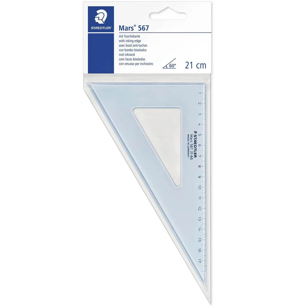 Image for STAEDTLER 567 MARS SET SQUARE 60/30 210MM CLEAR from OFFICE NATIONAL CANNING VALE