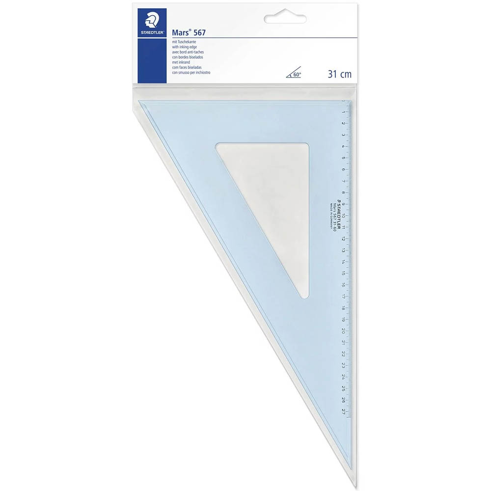 Image for STAEDTLER 567 MARS SET SQUARE 60/30 310MM CLEAR from PaperChase Office National