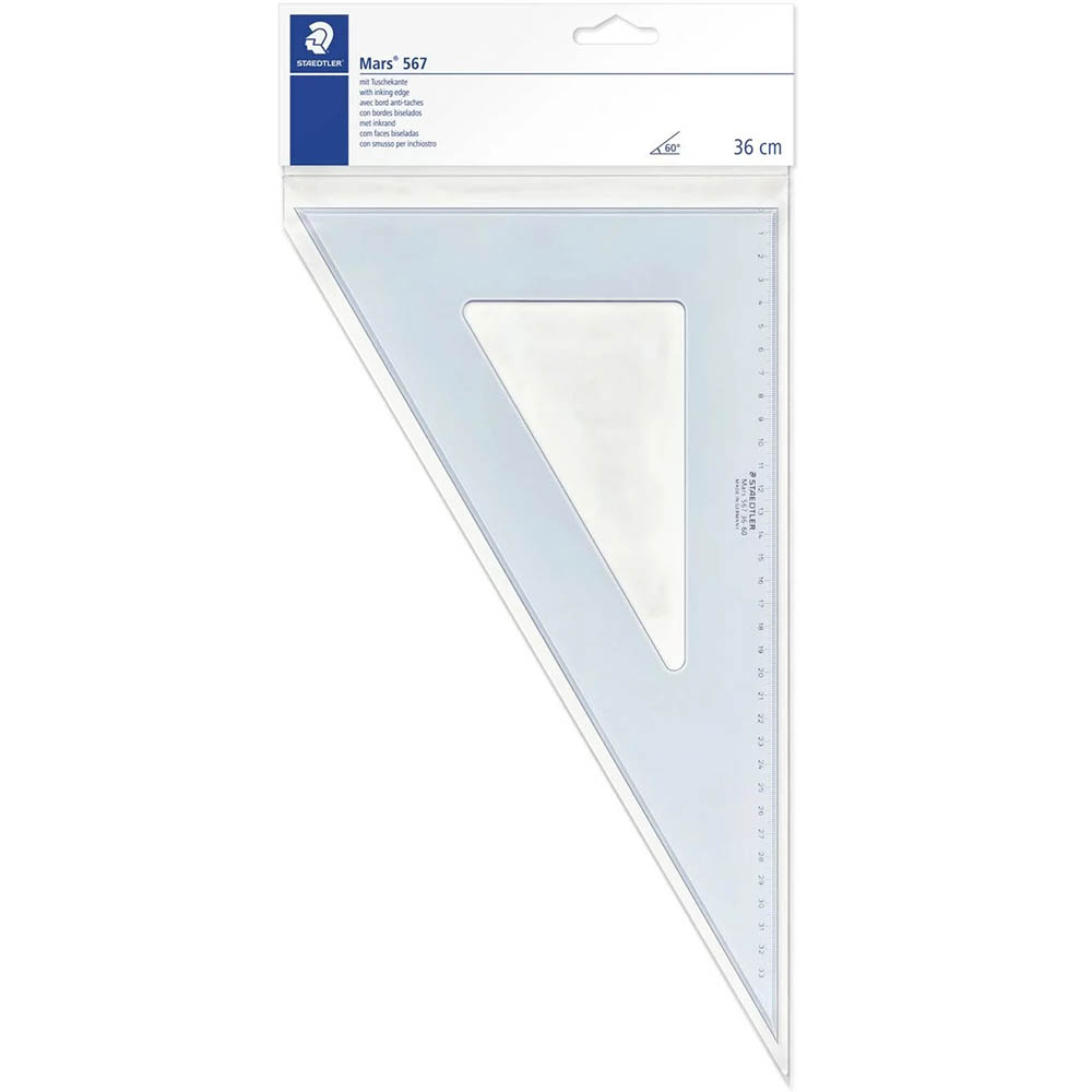 Image for STAEDTLER 567 MARS SET SQUARE 60/30 360MM CLEAR from PaperChase Office National