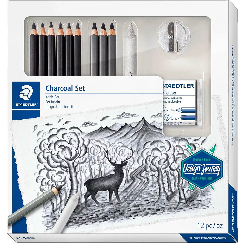 Image for STAEDTLER 61 DESIGN JOURNEY LUMOGRAPH CHARCOAL MIXED SET from OFFICE NATIONAL CANNING VALE