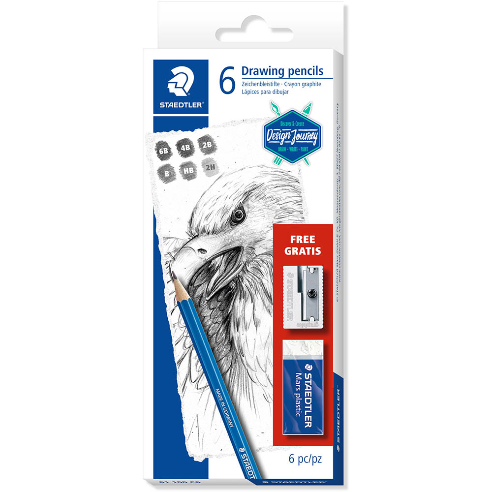 Image for STAEDTLER MARS LUMOGRAPH DRAWING PENCILS ASSORTED PACK 6 from Office National