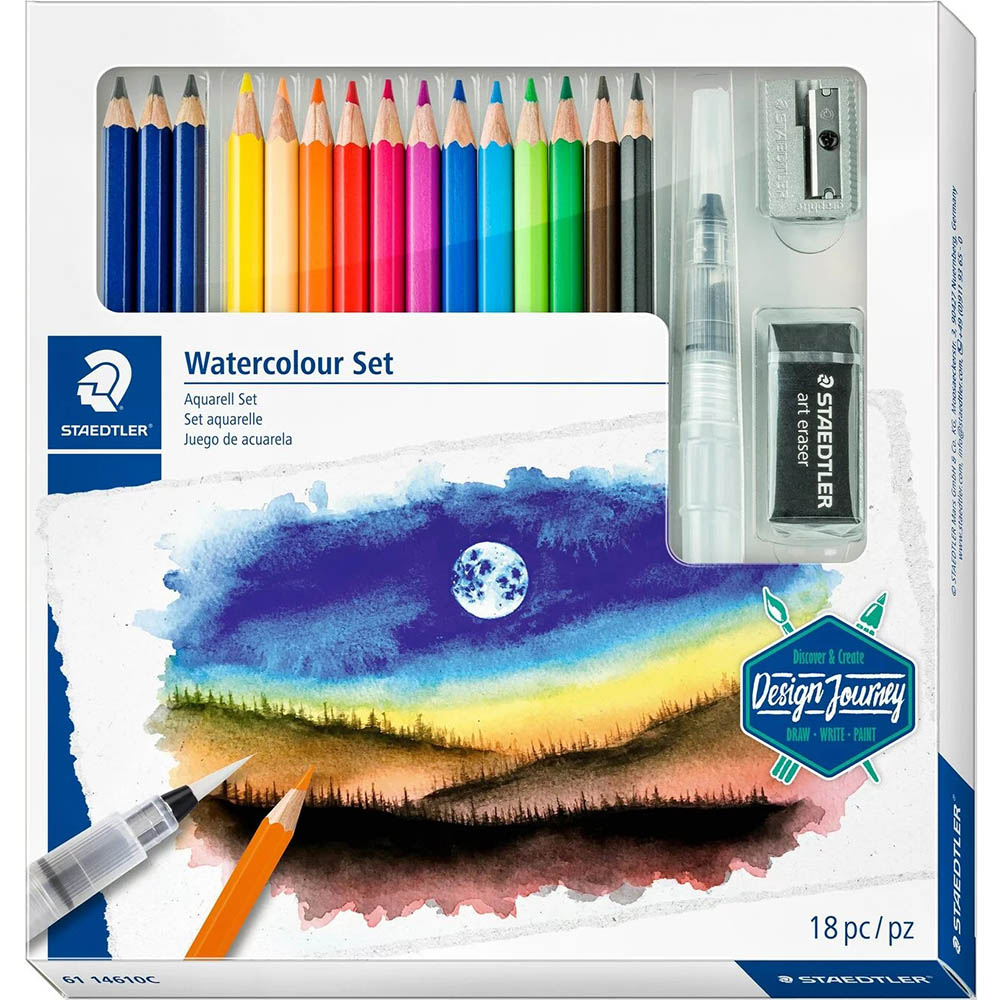 Image for STAEDTLER 61 DESIGN JOURNEY WATERCOLOUR MIXED SET from OFFICE NATIONAL CANNING VALE