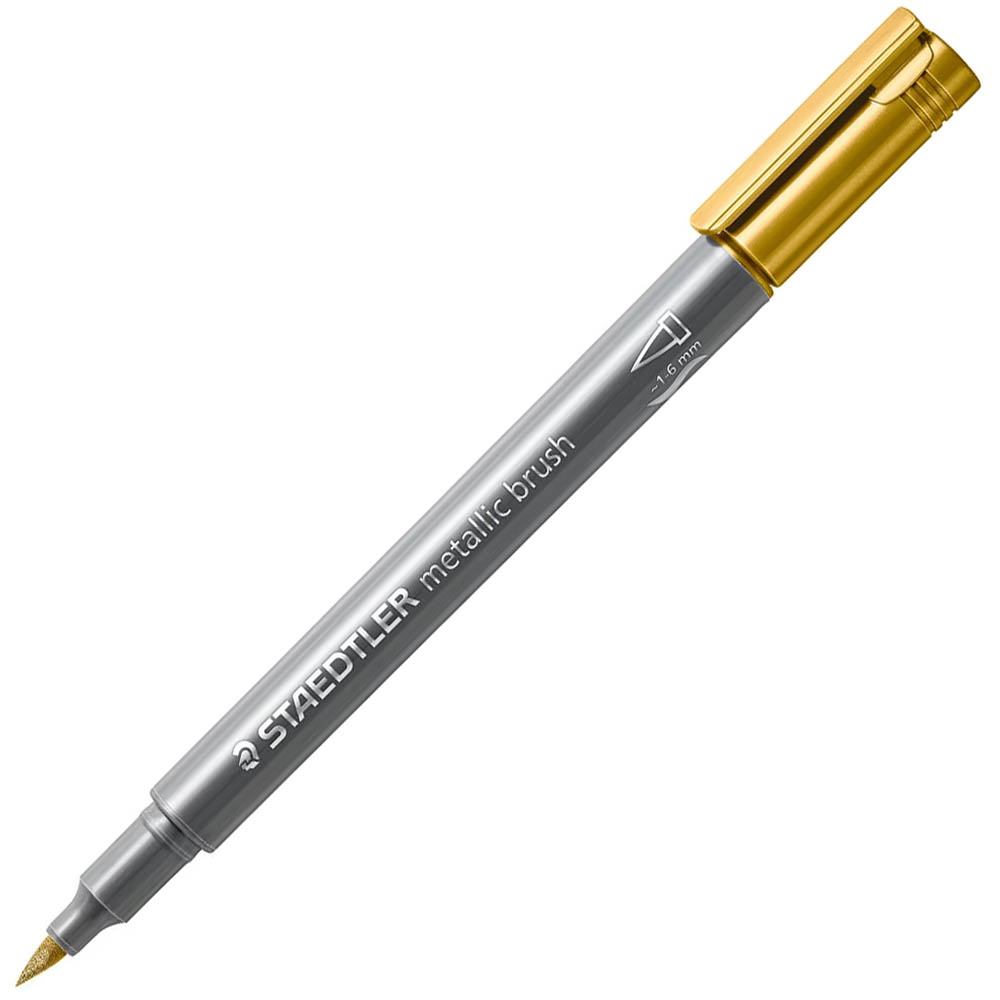 Image for STAEDTLER 8321 METALLIC BRUSH MARKER GOLD from Connelly's Office National
