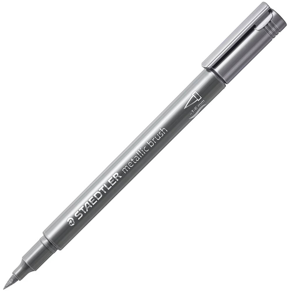 Image for STAEDTLER 8321 METALLIC BRUSH MARKER SILVER from Mackay Business Machines (MBM) Office National