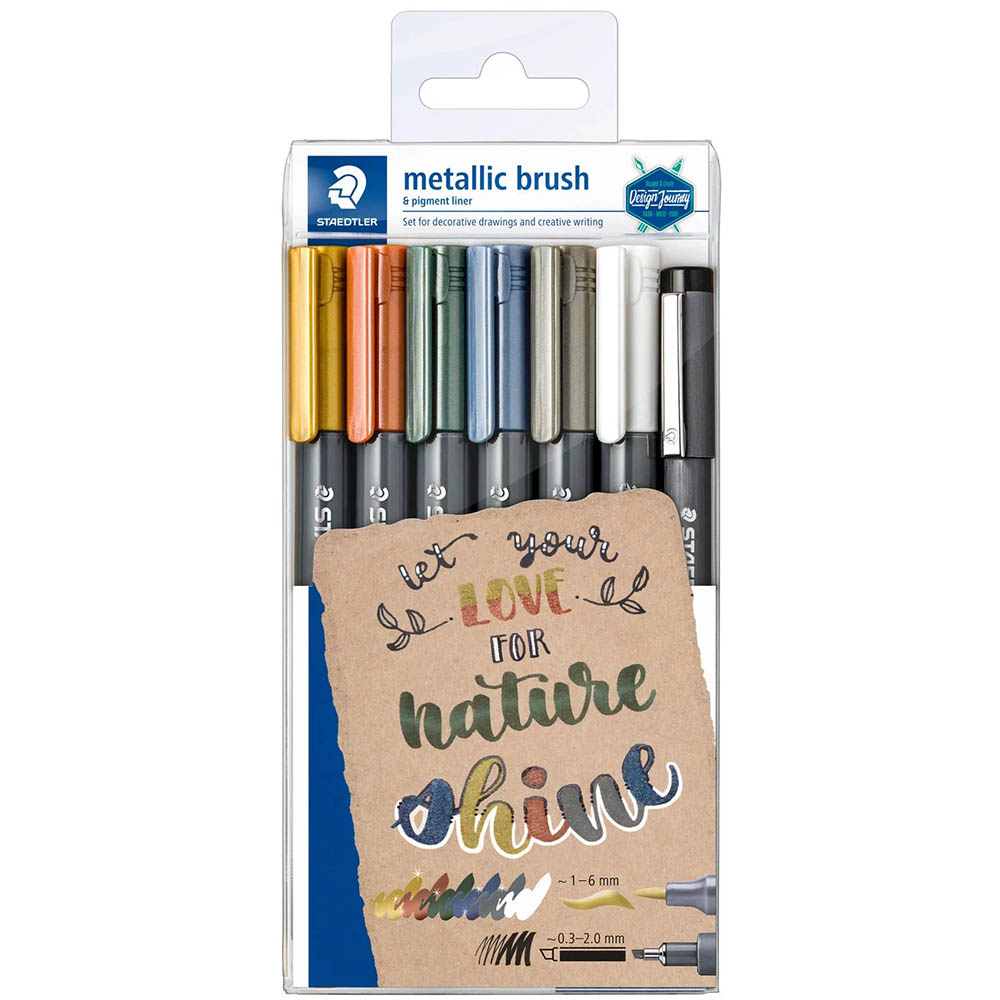 Image for STAEDTLER 8321 METALLIC BRUSH MARKER ASSORTED BOX 7 from Office National Perth CBD