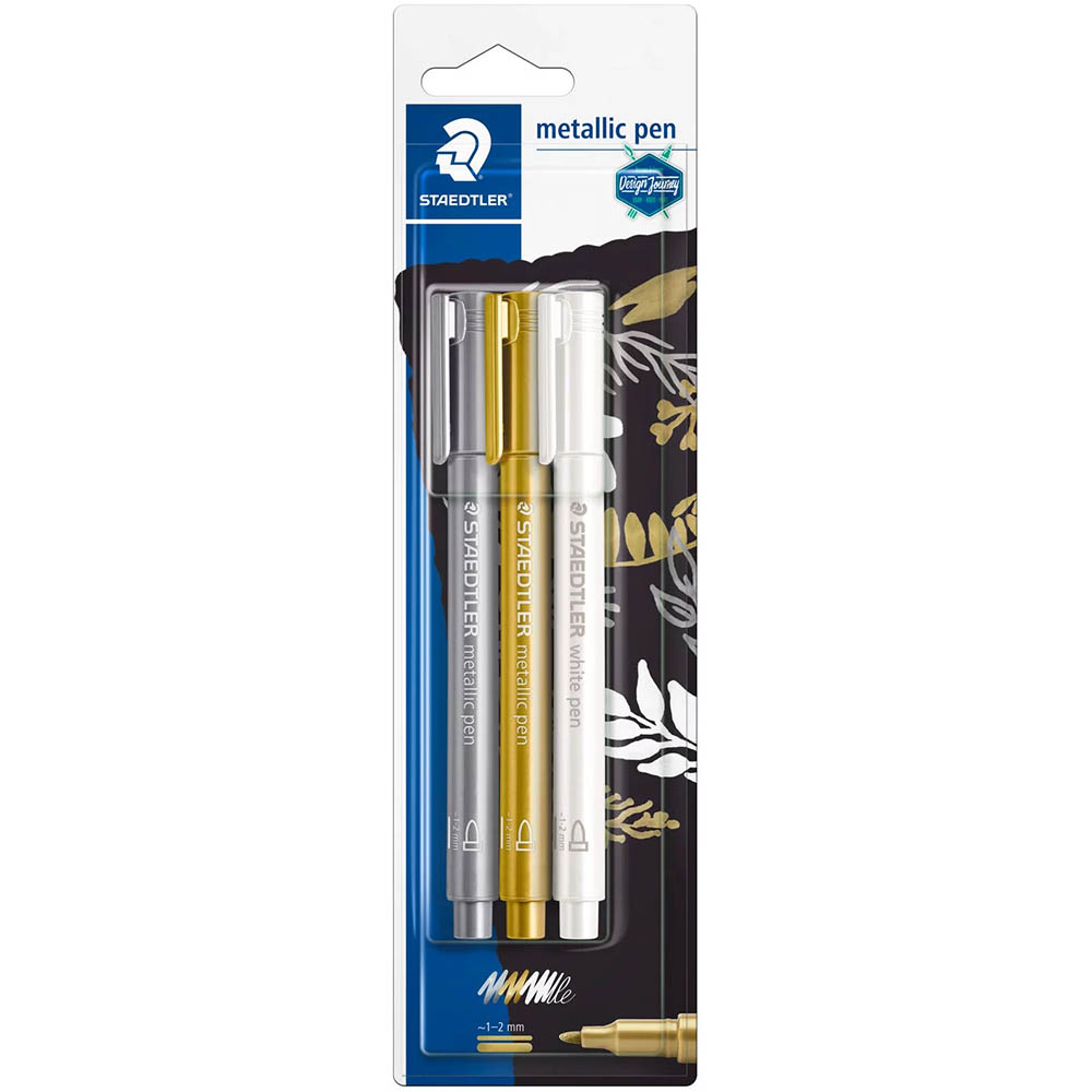 Image for STAEDTLER 8323 METALLIC MARKER ASSORTED PACK 3 from Discount Office National