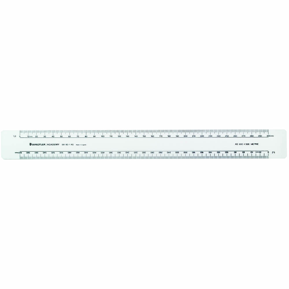 Image for STAEDTLER AS1212-1 ACADEMY OVAL SCALE RULER 300MM CLEAR from Officebarn Office National