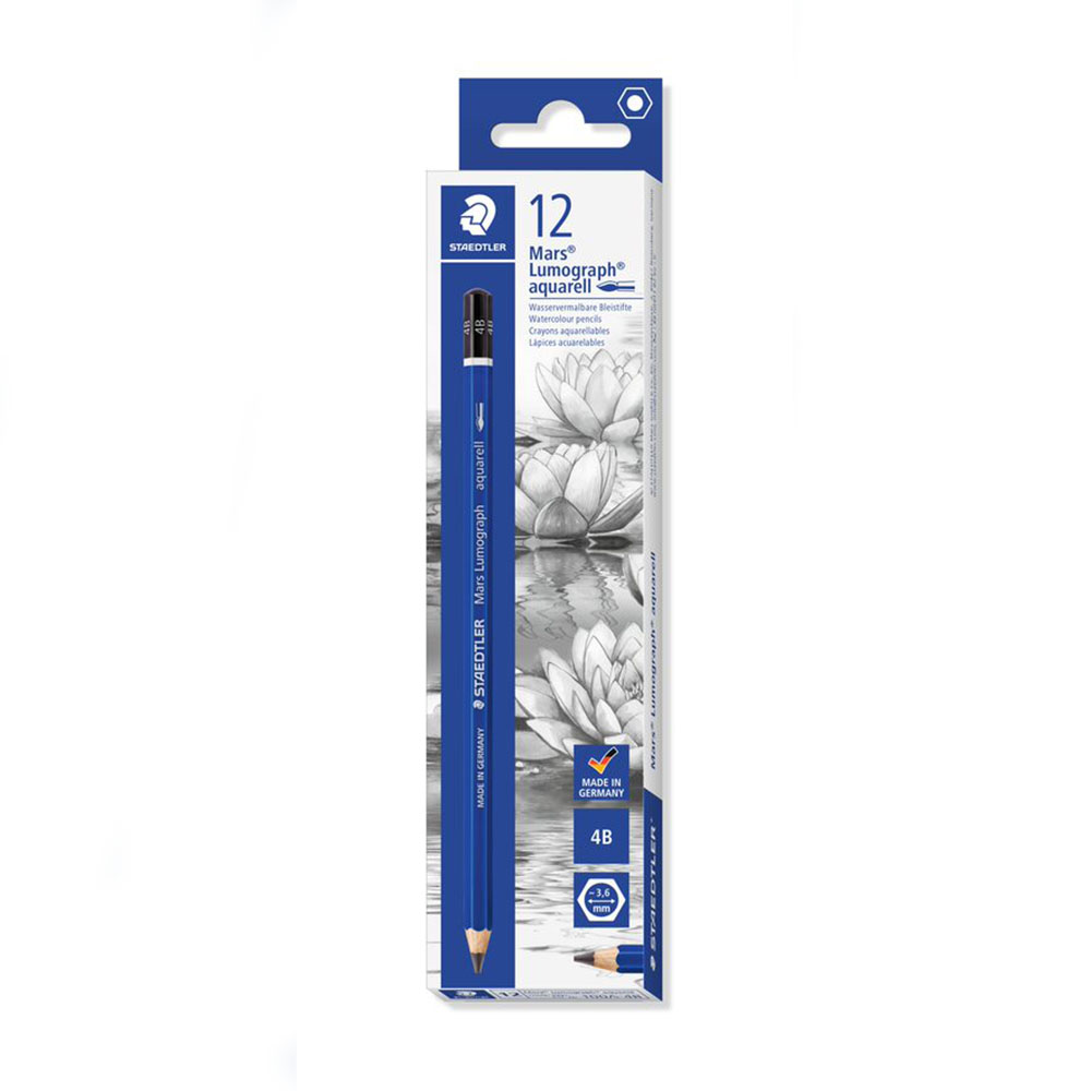 Image for STAEDTLER 100A MARS LUMOGRAPH AQUARELL PENCIL 8B BOX 12 from Surry Office National