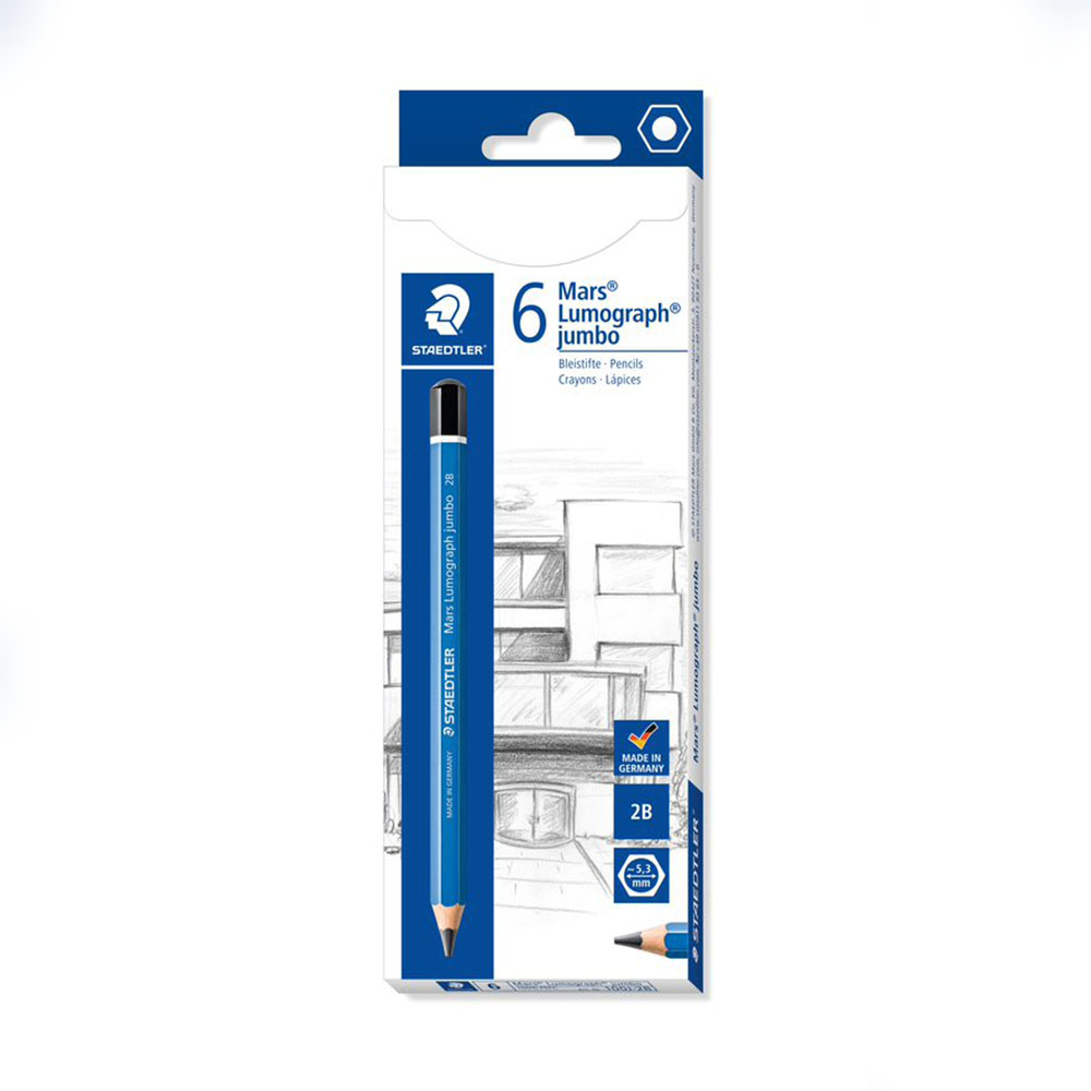 Image for STAEDTLER 100J MARS LUMOGRAPH JUMBO PENCIL 6B BOX 6 from Office National Capalaba