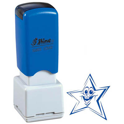 Image for SHINY MERIT STAMP FUNNY FACE STAR BLUE from Ezi Office Supplies Gold Coast Office National