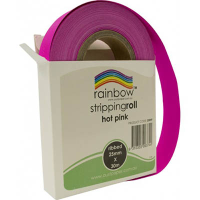 Image for RAINBOW STRIPPING ROLL RIBBED 25MM X 30M HOT PINK from Angletons Office National