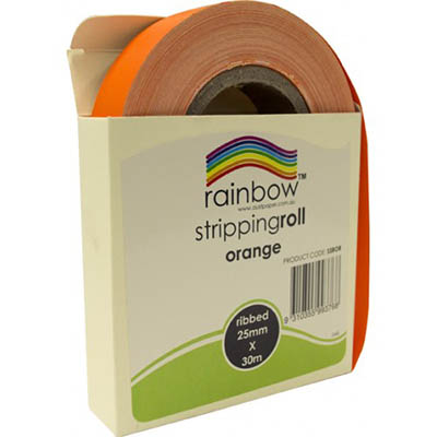 Image for RAINBOW STRIPPING ROLL RIBBED 25MM X 30M ORANGE from Copylink Office National