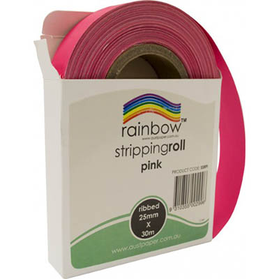 Image for RAINBOW STRIPPING ROLL RIBBED 25MM X 30M PINK from PaperChase Office National