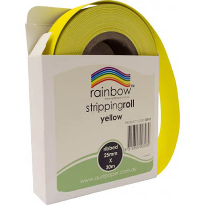 Image for RAINBOW STRIPPING ROLL RIBBED 25MM X 30M YELLOW from Office National Capalaba