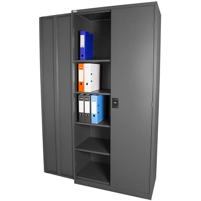 Image for STEELCO STATIONERY CABINET 3 SHELVES 1830 X 914 X 463MM GRAPHITE RIPPLE from Ezi Office National Tweed