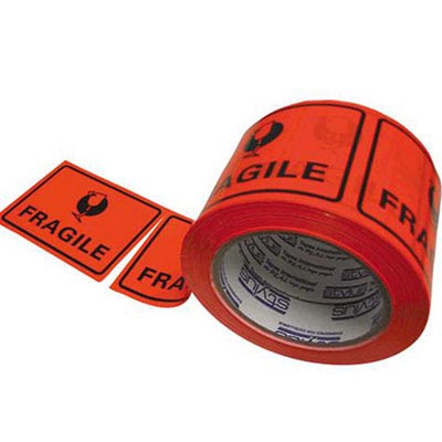 Image for STYLUS PRINTED PACKAGING LABELS FRAGILE 75 X 50MM FLUORO ROLL 500 from Office National Capalaba