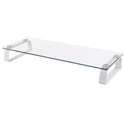 Image for BRATECK UNIVERSAL TEMPERED GLASS MONITOR RISER WHITE from Two Bays Office National