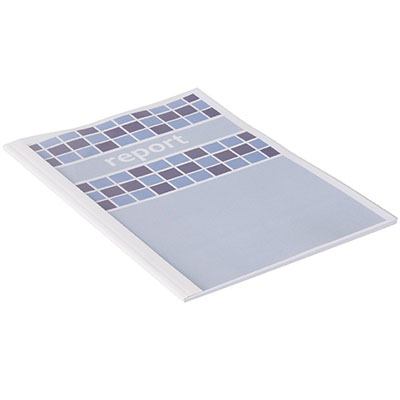 Image for GOLD SOVEREIGN THERMAL BINDING COVER 10MM A4 WHITE BACK / CLEAR FRONT BOX 80 from Coleman's Office National